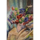 Ronald Ossory Dunlop, Irish, still life of flowers, indistinctly signed, oil on canvas, 20" x 24"