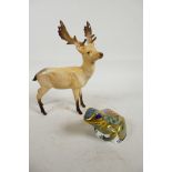 A mid C20th Beswick stag, marked on underbelly and number 29 under front left hoof, 8" high x 7"