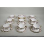 A Royal Crown Derby Princess pattern part tea service (8 place setting)