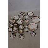 A Crescent china tea and coffee service with floral pattern, including serving plates, teapot (A/F),