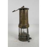 A John Lancaster Steam Coal Collieries Cwmtillery brass miner's lamp, 10" high