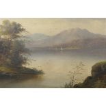 A pair of Highland loch scenes, oils on canvas, signed indistinctly, 20" x 14"