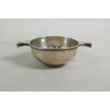 A hallmarked silver quaich by Brook & Son, Edinburgh, 1920, 140g, with 'Hicks Challenge Cup 1921',