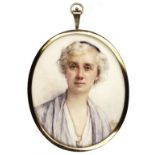 Constance Ellen Wise (British, 1882-1958), a portrait miniature of 'Mary Diana' c.1928, initialled