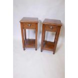 A pair of oak single drawer bedside tables from Bates and Lambourne Ltd