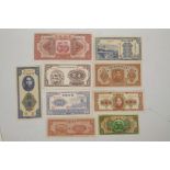 A collection of replica Chinese banknotes, various denominations