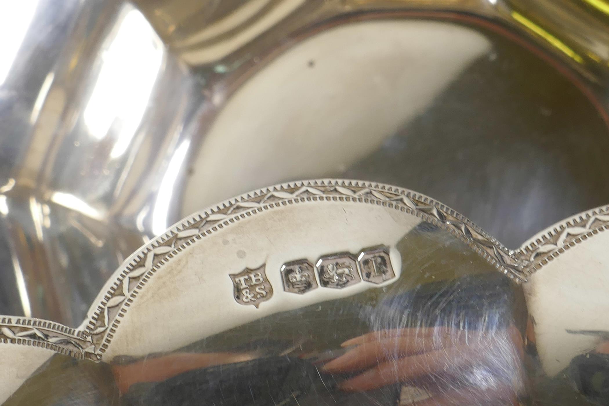 A pair of silver bowls to match previous lot, (396g), 5½" diameter - Image 4 of 4