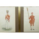 Reginald Augustus Wymer, military uniforms, a pair of watercolours, 9" x 15"