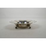 A Thomas Bradbury & Sons silver bowl with leaf pattern, retailed by Harrods, London, hallmarked