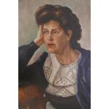 B. Olishaertz (?), a portrait of a woman, signed and dated, 1948 top left, oil on canvas, 23" x 18½"