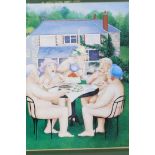 A Beryl Cook colour print, 'The Naturist's High Tea', 8" x 10"