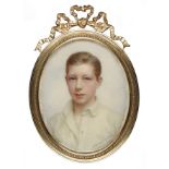 Mabel Lee Hankey, née Hobson (British, 1863-1943), a portrait miniature of an 'Unknown Boy', c.1900,