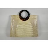 A retro crocodile skin handbag from Cape Cobra Leathercraft of Cape Town, 14½" x 13"