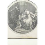 Angelica Kauffman, black and white engraving of Aberlard and Heloise, 12½" x 14½"