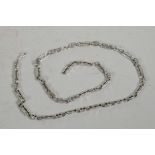 A 925 silver watch chain, 31" long, 70g