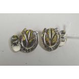 A pair of 925 silver horseshoe cufflinks