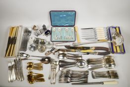 A large quantity of silver plated and other flatware, mostly Swedish