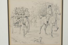 Charles Edmond Brock, figures with horse drawn cart, signed ink drawing, togther with a