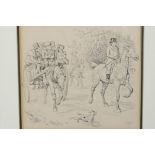 Charles Edmond Brock, figures with horse drawn cart, signed ink drawing, togther with a