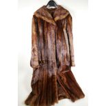 A vintage full length fur coat