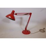 A metal angle poise lamp, 1960/70s