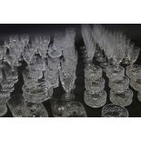 A suite of Royal Doulton crystal drinking glasses, and others associated