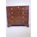 A C19th mahogany chest of two over three drawers, with a reeded edge top, cockbeaded detail and gilt