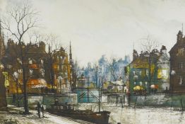 R. Folland, 'Le Canal St Martin', Artist's limited edition, pencil signed, 26" x 20", blind stamped