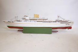 A scratch built scale wood model of the P.S. Aureol, Liverpool, fitted with two electric radio