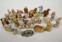 A collection of Wade Whimsey animal figurines, 29 in total