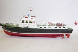 A scratch built scale wood model of the Liverpool pilot cutter, Puffer, fitted with two radio