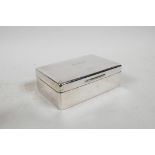 A Mappin & Webb hallmarked silver cigarette box, with a fitted interior, gross weight 328 grams,