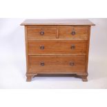 A 1930s mahogany chest of two over two drawers, raised on ogee feet, 38½" x 19½", 33" high