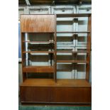 A 1970s G Plan teak Form 5 modular sideboard and shelving unit, 60" x 18"