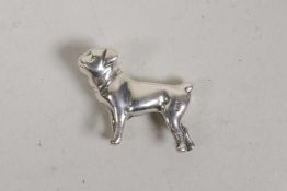 A 925 silver pug dog, 1"