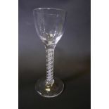 A Georgian multiple airtwist stem cordial glass, 5½" high