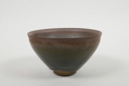 A Chinese Jian kiln pottery rice bowl with hare's fur glaze, 5" diameter