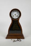 A late C19th French rosewood cased mantel clock by Malecot of Paris, the movement striking on a