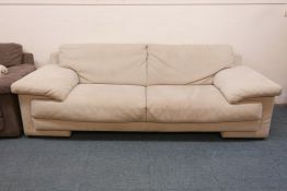 A Nubuck leather sofa, 94" x 40" x 30"