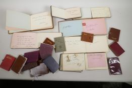 A quantity of autograph albums, miniature books and diaries, 1920s-1960s
