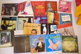 A quantity of 10" and 12" LP records including jazz and Frank Sinatra