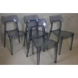 A set of four Italian Bontempi casa 'Aria' ghost chairs in polycarbonate