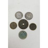 A collection of Chinese facsimile (replica) coins and medallions, largest 2" diameter