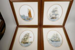 Mark Myers set of four shipping watercolour prints, 'The Tamar Bridge' 'The Bristol West