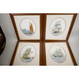 Mark Myers set of four shipping watercolour prints, 'The Tamar Bridge' 'The Bristol West