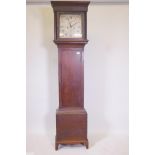 An early C19th mahogany long case clock, the painted dial with painted and gilt spandrels and