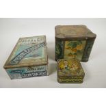 A vintage decorative Keen's Mustard tin, 6" x 7" x 7", together with a Jacobs Cream Crackers tin,