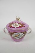 A Meissen style écuelle and cover emulating the Marcolini period of the late C18th, porcelain with
