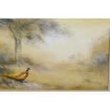 Stephen Francis Allen, pheasant in a landscape, signed and dated '87, watercolour, 14" x 9"