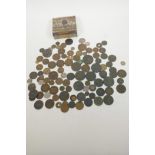 A quantity of early coins including Young head, Victorian Penny etc, and a vintage Theodoro Vafiadis